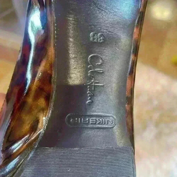 Cole Haan Stilleto Heels Patent Tortoise Peep Toe Pumps Womens. Nike Air. Size 8 - Picture 4 of 6